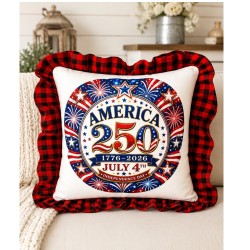 Sublimation Linen Double-Sided Buffalo Plaid Pillow Cover – Red & Black (BZ06LR)
