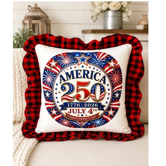 Sublimation Linen Double-Sided Buffalo Plaid Pillow Cover – Red & Black (BZ06LR)