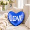 Heart Flip Sequin Pillow Cover – Dark Blue with White (BZLP3944HDB-W )