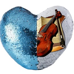 Heart Sequin Sublimation Pillow Cover Light Blue Heart Sequin Sublimation Pillow Cover Light Blue