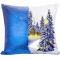 Sequin Sublimation Pillow Cover Dark Blue/White