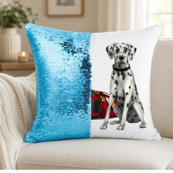 Sublimation Flip Sequin Double-Sided Pillow Cover – Light Blue & White (BZLP4040LB-W )