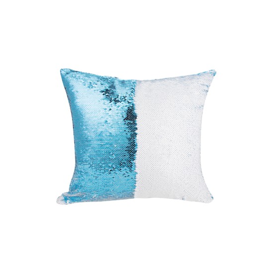 Flip Sequin Double-Sided Pillow Cover (Light Blue/White) (BZLP4040LB-W) J-9