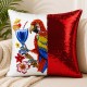 Flip Sequin Double-Sided Pillow Cover – Red/Silver (BZLP4040R )