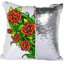 Flip Sequin Double-Sided Pillow Cover White/Silver Flip Sequin Double-Sided Pillow Cover White/Silver