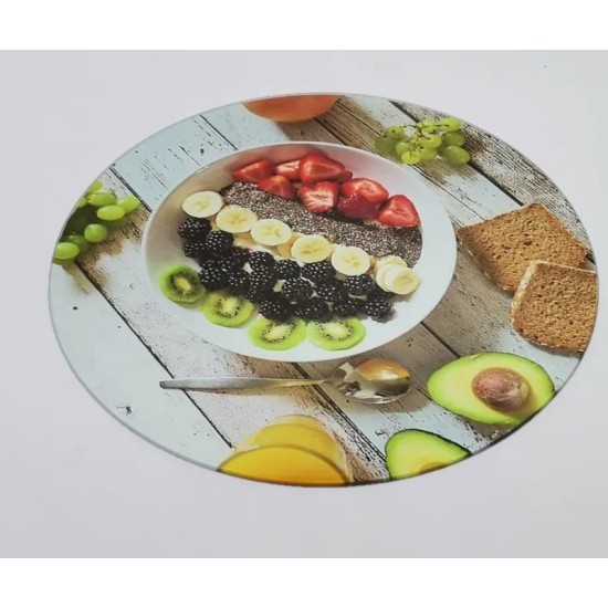 8" Round Glass Cutting Board (CB04)  D-6