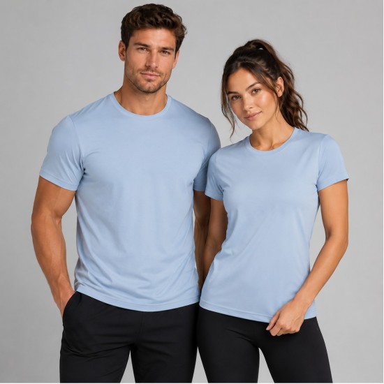 Sky Blue Lightweight Performance Polyester T-Shirt – Large