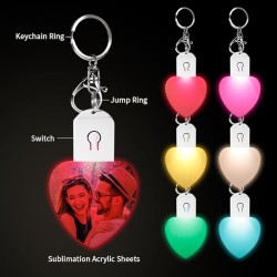 DyecraftDirect Heart LED Sublimation Keychain