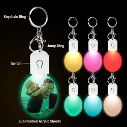 DyecraftDirect Oval LED Sublimation Keychain