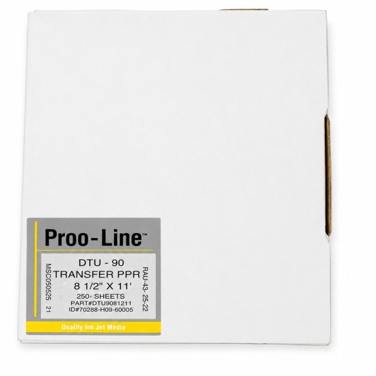 Proof Line DTU-90 Transfer Paper 8.5" x 11" – 250 Sheets