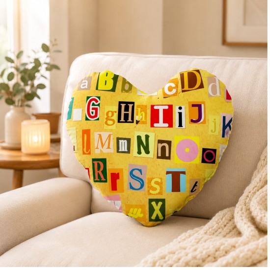 Pillow Cover Double Sided Heart Polyester 16" (E-BZ06)