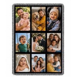 9-Panel Sublimation Photo Plush Throw Blanket – 39.4" x 59"