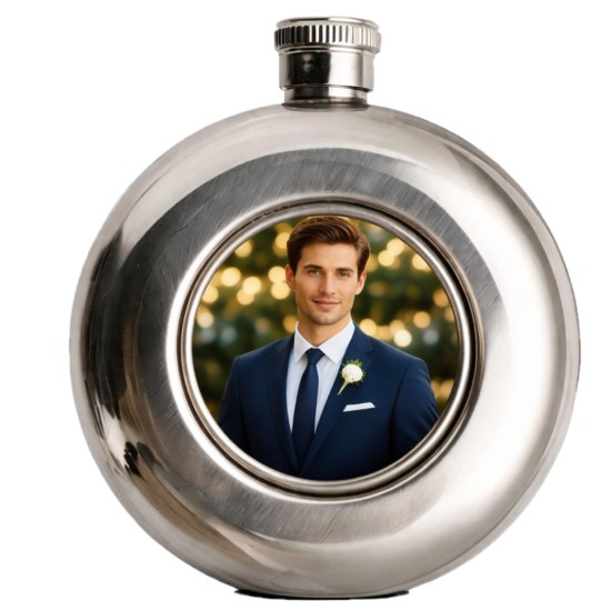 Mini Round Hip Flask 5OZ with Aluminum Insert