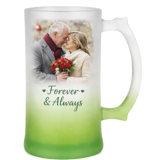 Sublimation 16oz Gradient Frosted Glass Beer Mug Green (GBDC16G) per 2 p/c $15.99