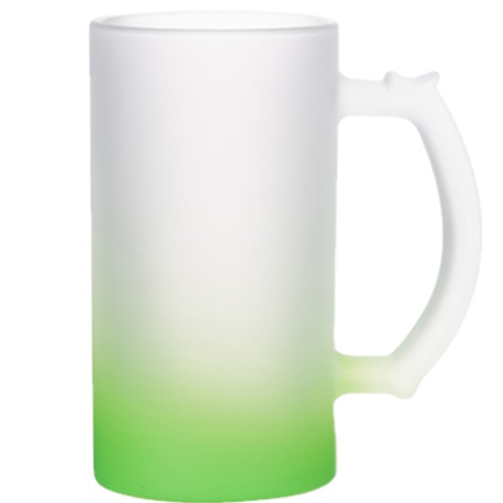 16oz Gradient Color Frosted Drinking Glass Beer Mug GREEN (GBDC16G )  FL-7