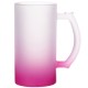 16oz Gradient Color Frosted Drinking Glass Beer Mug (PINK/Rose Red ) GBDC16RR (FL-7)