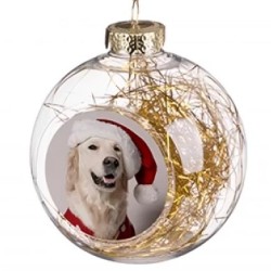 Clear Sublimation Christmas Ball Ornament Gold Clear Sublimation Christmas Ball Ornament Gold