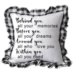 Linen Double-Sided Buffalo Plaid Pillow White/Black