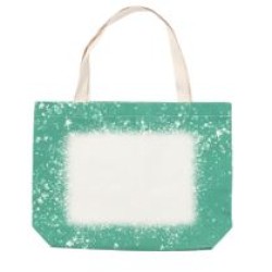 Blank Faux Bleach Linen Totebag Green