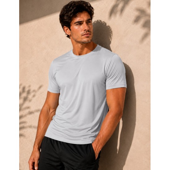 Heather Gray Performance Polyester T-Shirt (Medium)