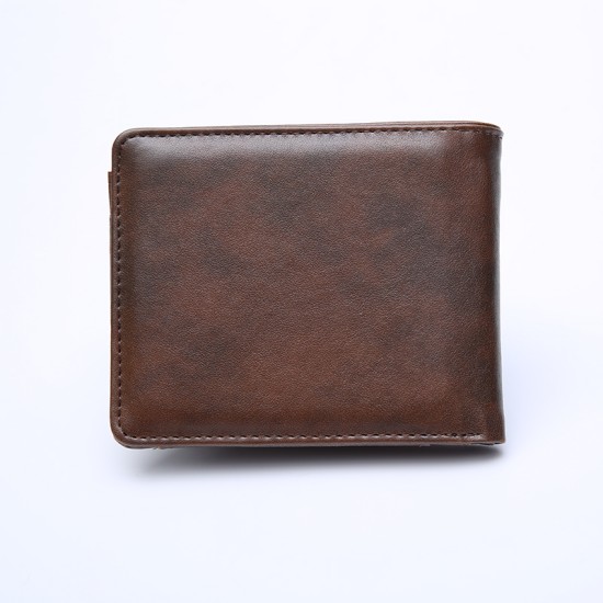 P/U LEATHER MEN'S WALLET w ID Slot (MEN-FT003BR) F-1