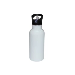 600ml Stainless Steel Straw Top Water Bottle White 600ml Stainless Steel Straw Top Water Bottle White