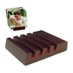 5701 Slotted Mahogany Coaster Holder 2.5x3