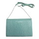 P/U LEATHER EEL SKIN PURSE BAG (w/ Adjustable Matching & Removable Shoulder Strap) (LIGHT GREEN)   I-6