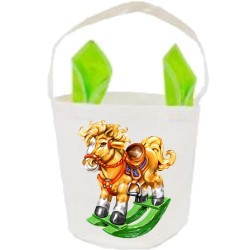 Green Easter Basket with Bunny Ears Green Easter Basket with Bunny Ears
