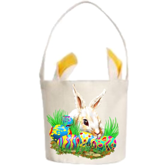 Yellow Easter Basket with Bunny Ears