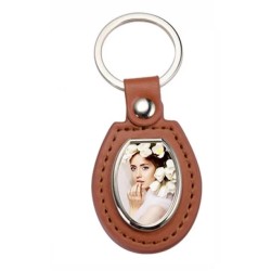 PU Oval Key Chain (Brown PU Oval Key Chain (Brown