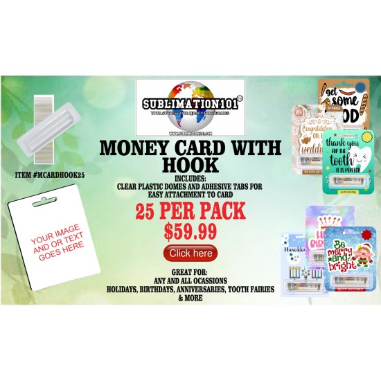 MoneyCard 25 Pack with Hook Tip