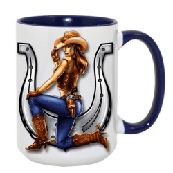15oz Inner Rim Color Sublimation Mug Blue 15oz Inner Rim Color Sublimation Mug Blue