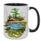 15oz Inner Rim Color Sublimation Mug Black 36pcs