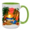 15oz Inner Rim Color Sublimation Mug Light green