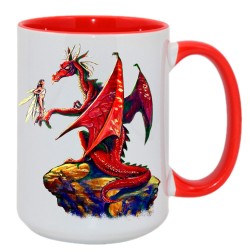 15oz Inner Rim Color Sublimation Mug Red 15oz Inner Rim Color Sublimation Mug Red