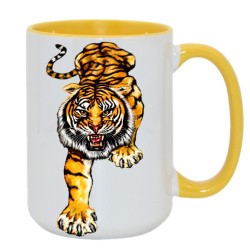 15oz Inner Rim Color Sublimation Mug Yellow 15oz Inner Rim Color Sublimation Mug Yellow