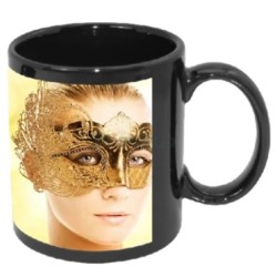 11oz Black Mug with White Sublimation Patch 11oz Black Mug with White Sublimation Patch