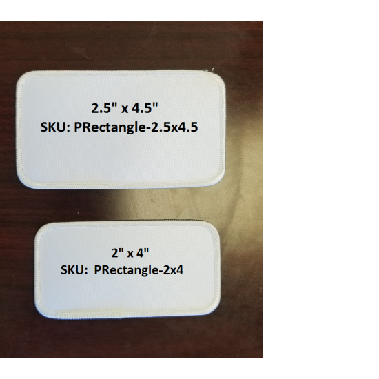 SUBLIMATION RECTANGULAR 2.5 X 4.5 PATCH K-1