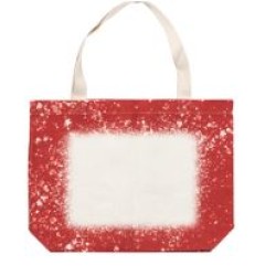 Blank Faux Bleach Linen Totebag Red