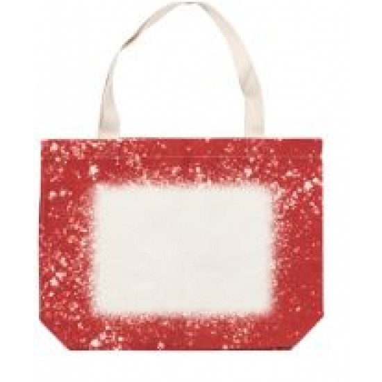 TD-HBD3548RD DyecraftDirect Blank Faux Bleach Poly-Linen Totebag Red