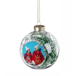 Clear Sublimation Christmas Ball Ornament Green