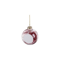 8cm Plastic Christmas Ball Ornament w/ Red String (Clear