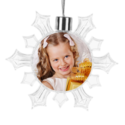 Hanging Plastic Ornament Snowake 4x4"