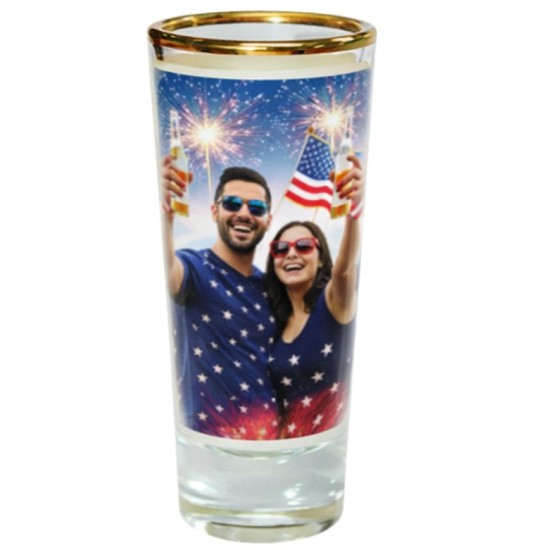 Sublimation 3oz Shot Glass Mug with Gold Rim 12 P/C (BN16)