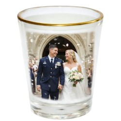 Sublimation 1.5oz Shot Glass Mug with Gold Rim 12 P/C  (BN15)