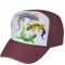 Baseball Cap Maroon/White 12 Per Pack
