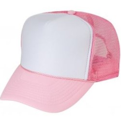 Baseball Cap Pink/White 12 Per Pack