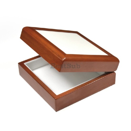 Wooden Keepsake Box Brown 4"x4" (SPH44BR) E-6