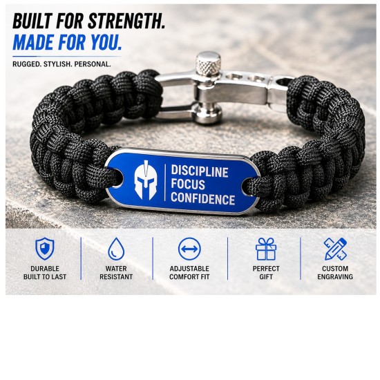 Sublimation Paracord Medical ID Bracelet – Custom Survival Bracelet (SSSL-K)